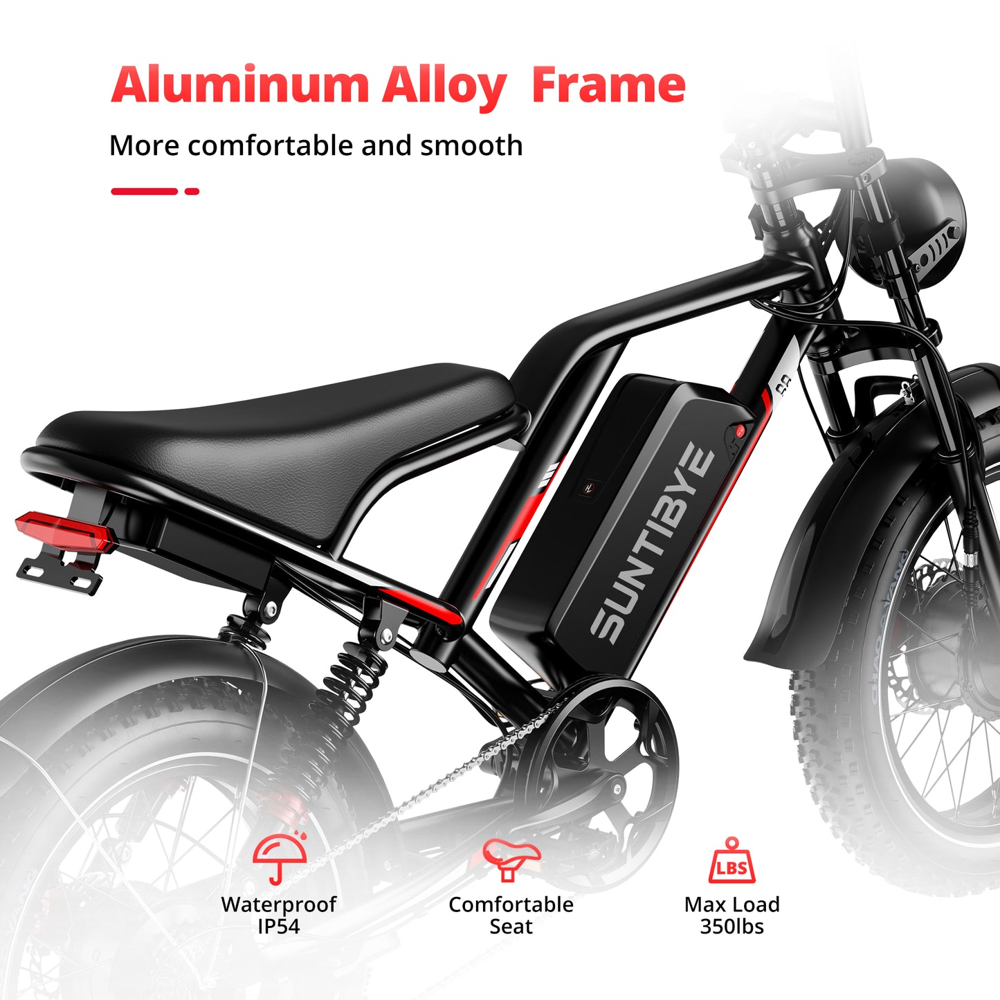 SUNTIBYE S8 Electric Bike Dual Motor for Adults, Peak 3000W Electric Mountain Bike, 20" Fat Tire Adult Electric Bicycle with 48V 25AH Battery, 7 Speed, Front Suspension,UL2849