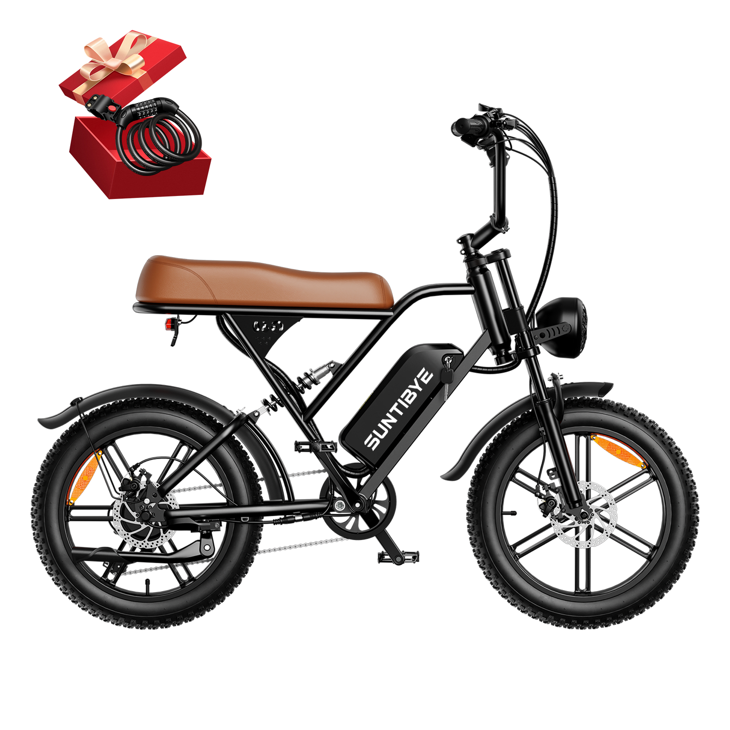 SUNTIBYE V9-G60 Electric Mountain Bike for Adult, 20" Fat Tire Off-road Electric Bike Peak 1500W Ebike for Adults 48V 20Ah UL2849