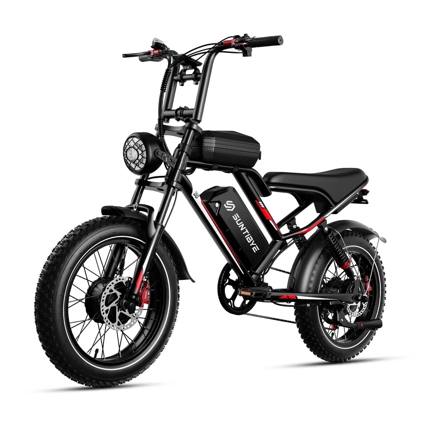SUNTIBYE S8 Electric Bike Dual Motor for Adults, Peak 3000W Electric Mountain Bike, 20" Fat Tire Adult Electric Bicycle with 48V 25AH Battery, 7 Speed, Front Suspension,UL2849