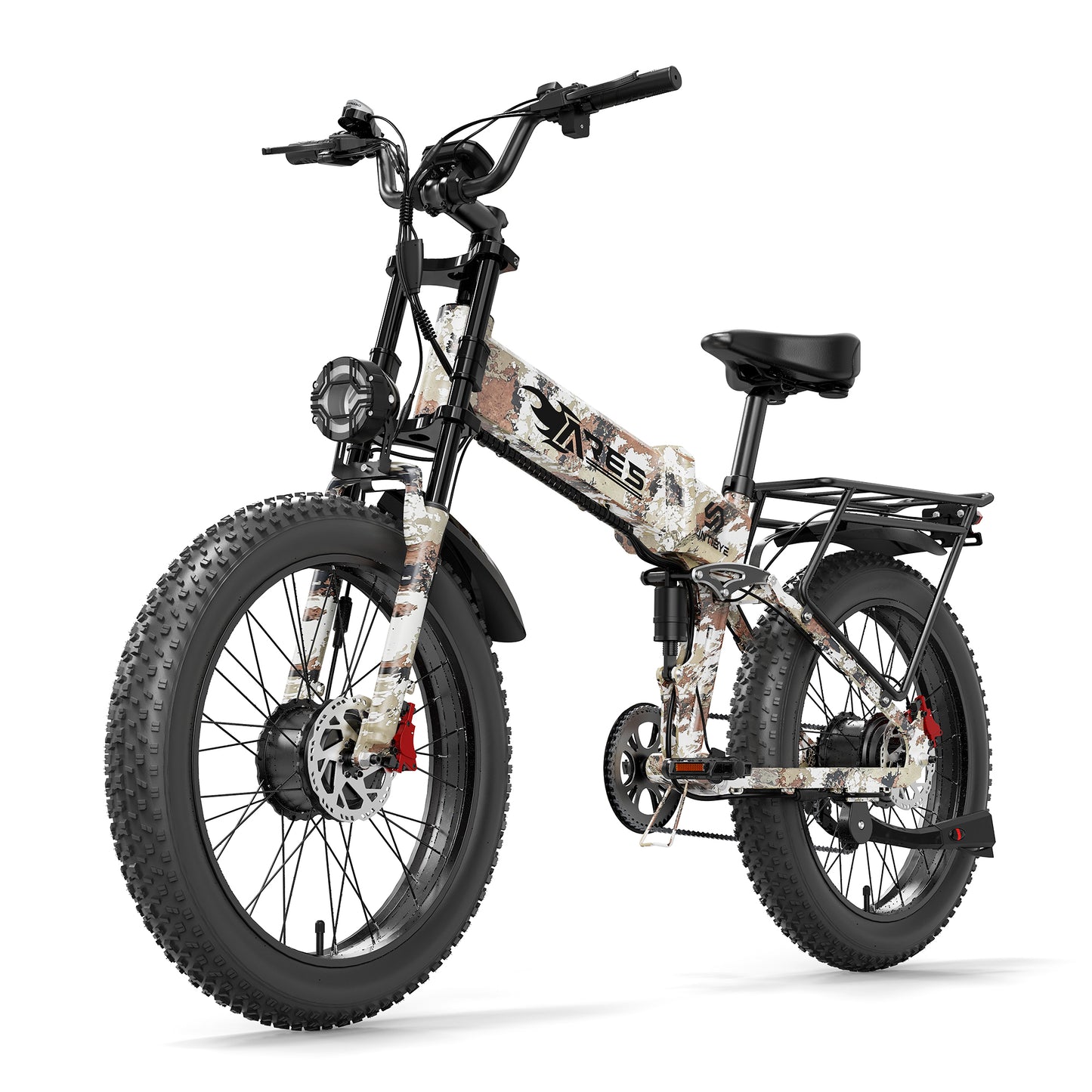 SUNTIBYE ARES Electric Mountain Bike for Adults, Dual Motor AWD Peak 3000W Ebike 52V 25Ah 34MPH UL2849
