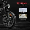 SUNTIBYE V9-G60 Retro Electric Mountain Bike 20in x 4.0 Fat Tire Peak 1500W Ebike 48V 20Ah UL2849