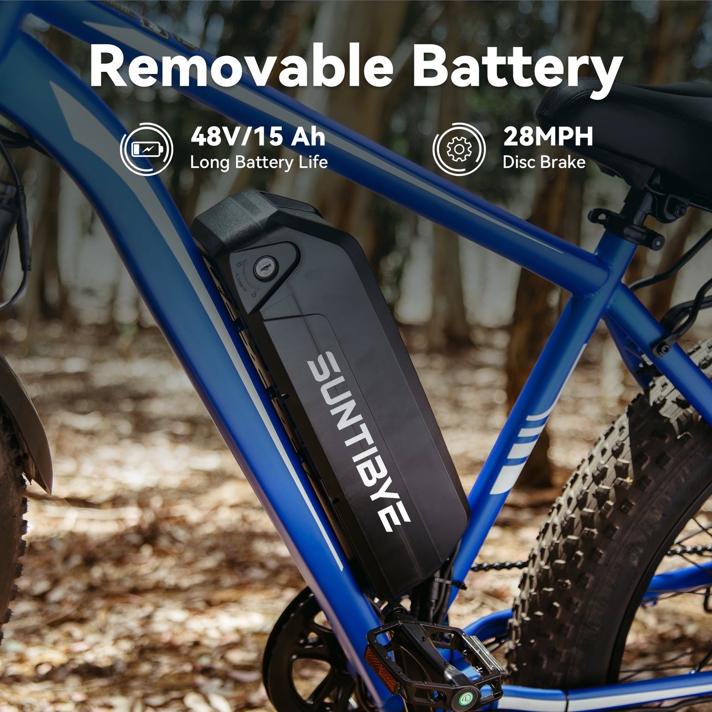 SUNTIBYE EB26 2PCS Electric Bike for Adult 26”*4 Fat tire, 1000W E-Mountain Bike 48V 15AH UL2849