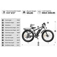 SUNTIBYE EB26 Electric Bike for Adult 26”*4 Fat tire, 1000W E-Mountain Bike 48V 15AH UL2849