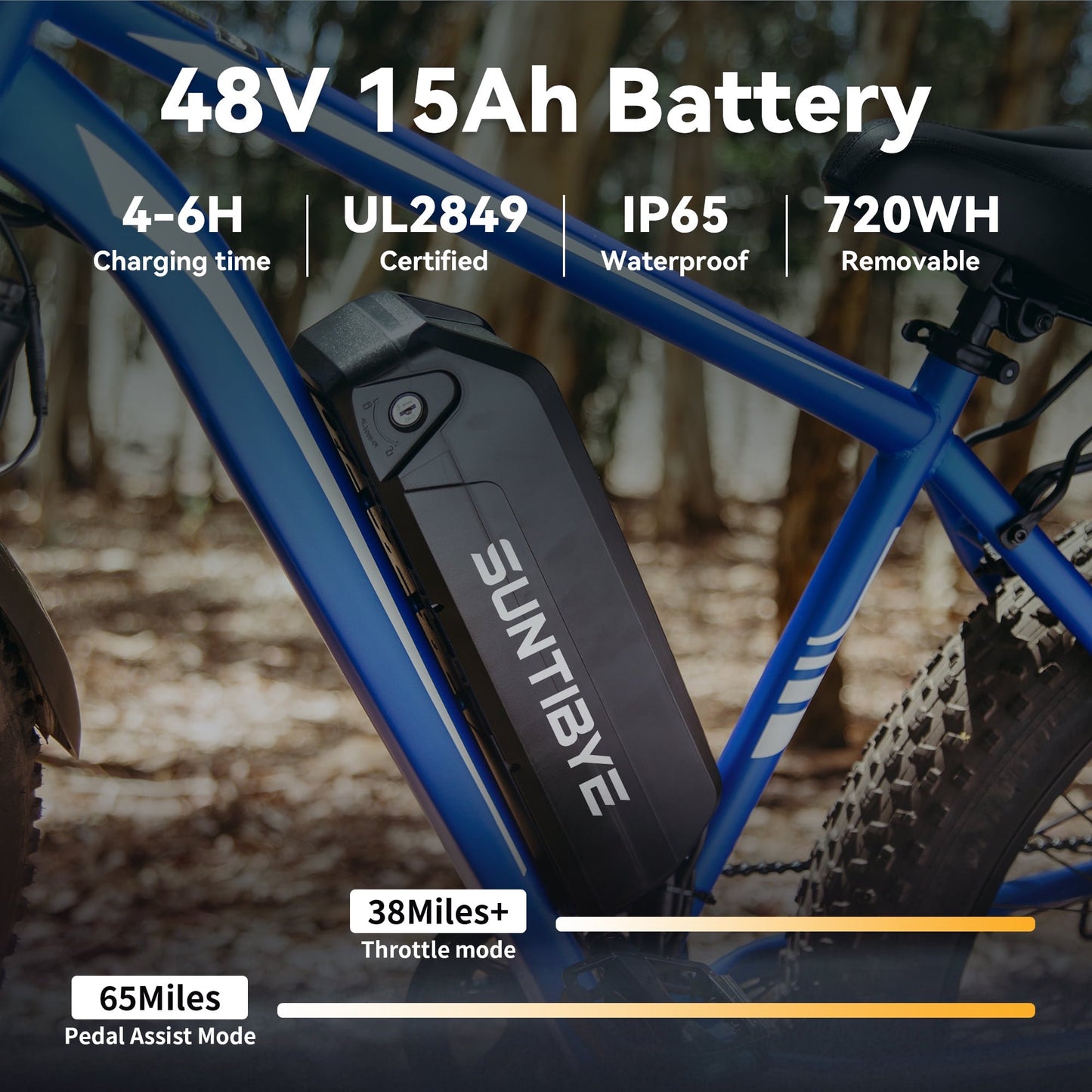 SUNTIBYE EB26 2PCS Electric Bike for Adult 26”*4 Fat tire, 1000W E-Mountain Bike 48V 15AH UL2849