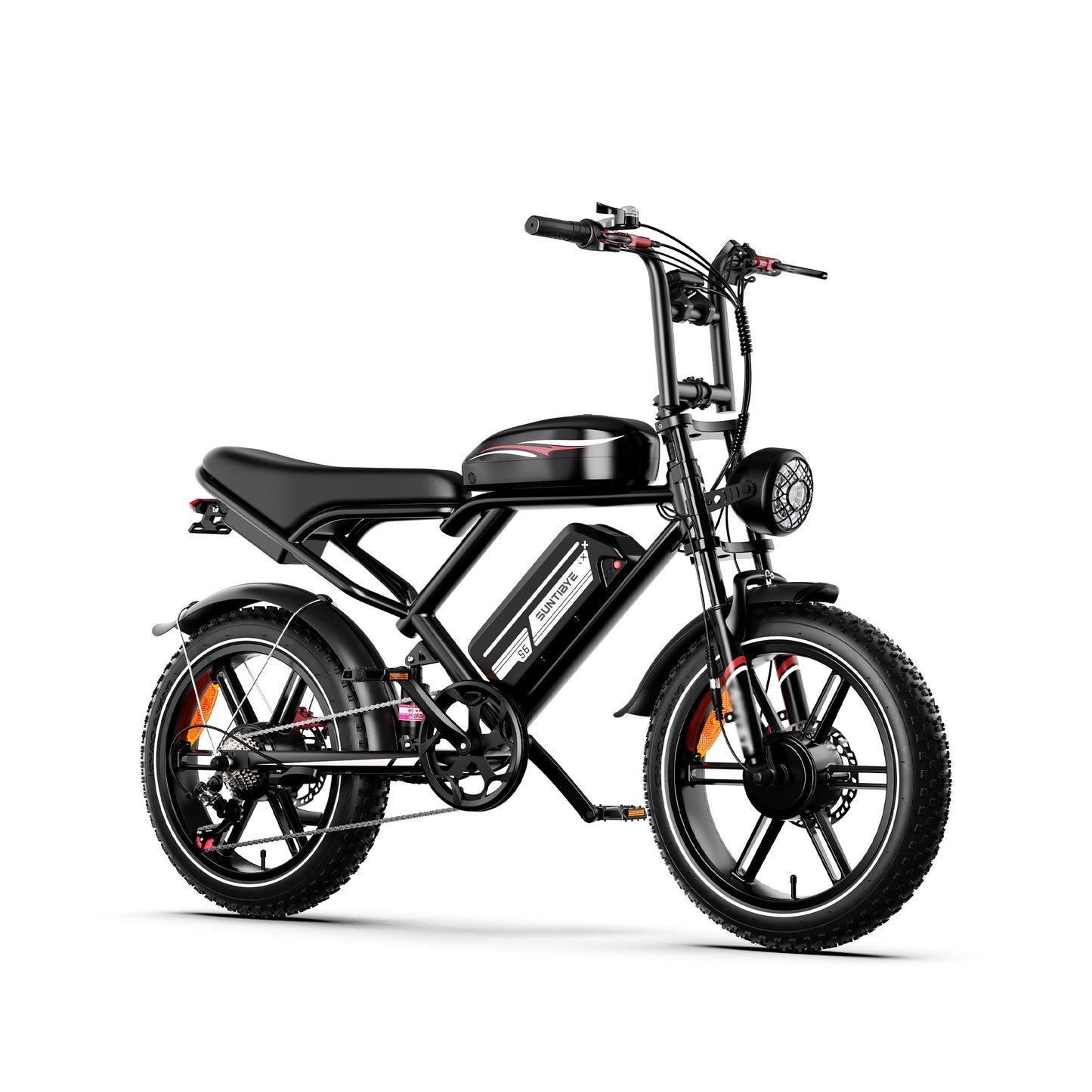 SUNTIBYE S6 Electric Bike for Adults, 20" Fat Tire E-Mountain Bicycle, Peak 3000W Dual Motor 52V 50AH 7-Speed Ebike UL2849