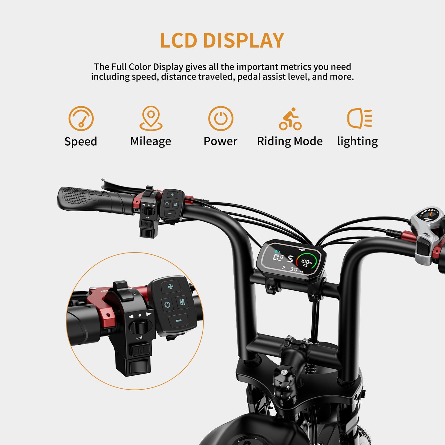 SUNTIBYE S6 Electric Bike for Adults, 20" Fat Tire E-Mountain Bicycle, Peak 3000W Dual Motor 52V 50AH 7-Speed Ebike UL2849
