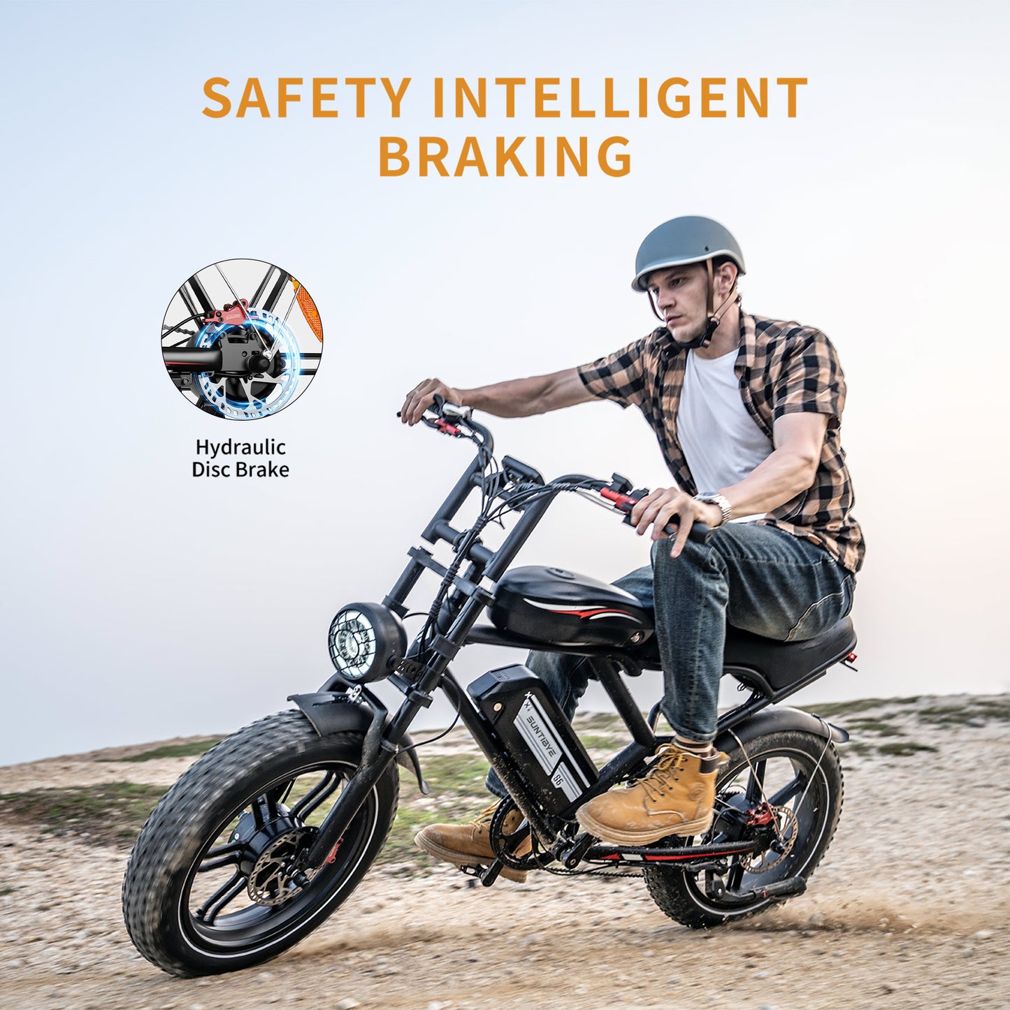 SUNTIBYE S6 Electric Bike for Adults, 20" Fat Tire E-Mountain Bicycle, Peak 3000W Dual Motor 52V 50AH 7-Speed Ebike UL2849