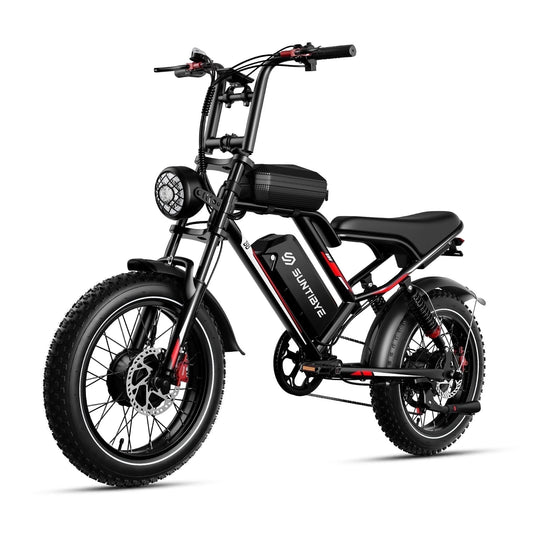 SUNTIBYE S8 Electric Bike Dual Motor for Adults, Peak 3000W Electric Mountain Bike, 20" Fat Tire Adult Electric Bicycle with 48V 25AH Battery, 7 Speed, Front Suspension,UL2849