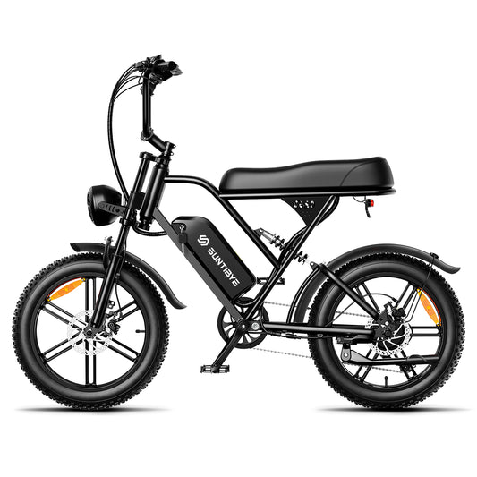 SUNTIBYE V9-G60 Retro Electric Mountain Bike 20in x 4.0 Fat Tire Peak 1500W Ebike 48V 20Ah UL2849