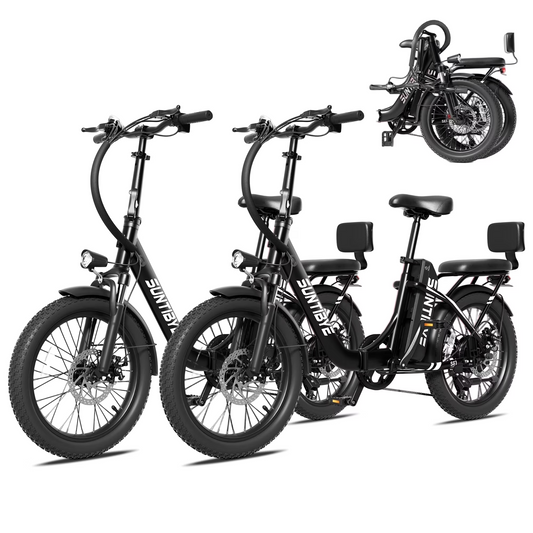 SUNTIBYE SE1 Folding Electric Bikes Set of 2, 48V 15Ah Peak 1500W, 28MPH Ebike for Adults with 20" Fat Tires, E-Mountain Bike, UL2849