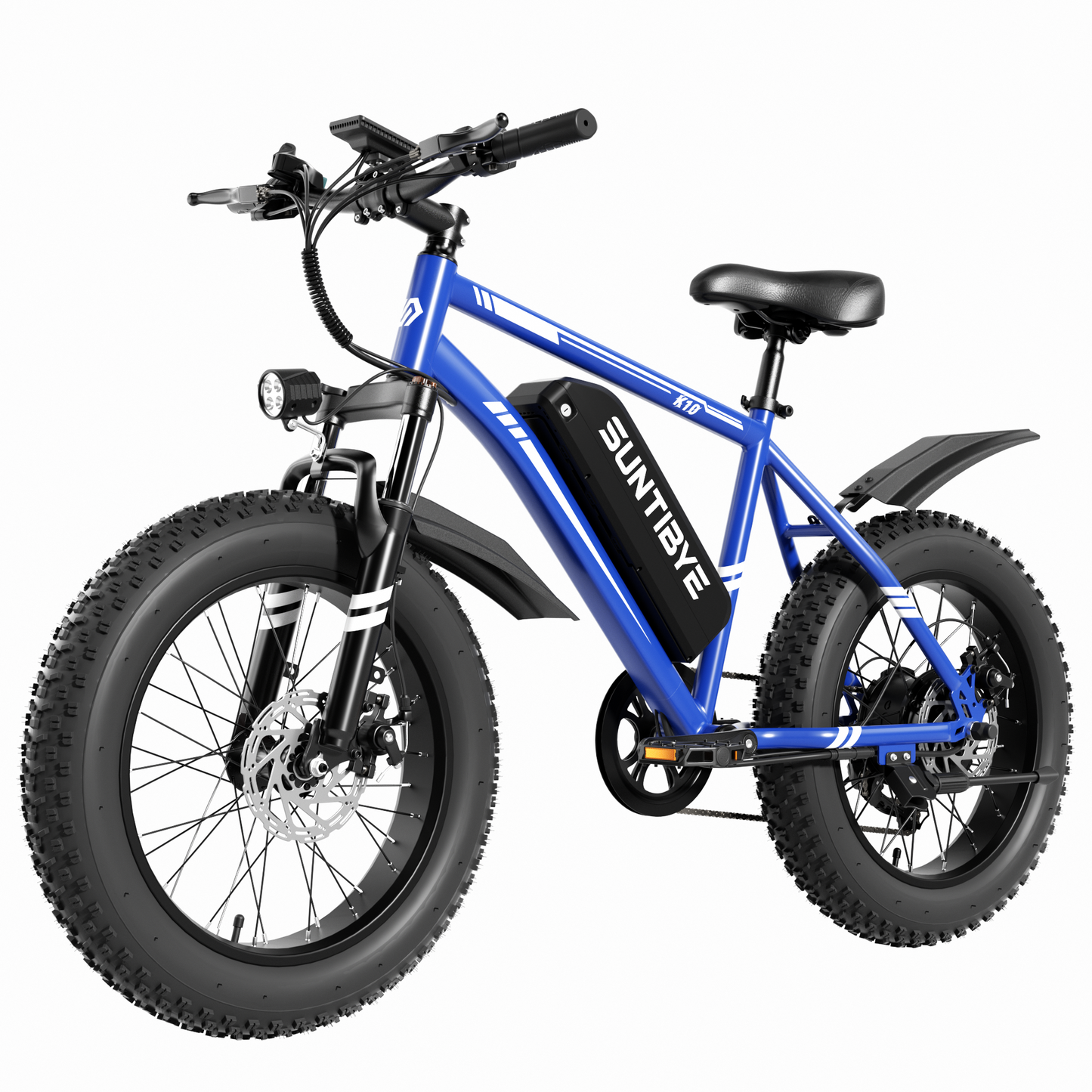 SUNTIBYE Electric Bike for Teens & Adults, 20" Fat Tire Mountain Bike, 48V 15Ah, 1000W Motor, UL2849, Blue