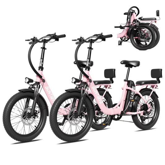 SUNTIBYE SE1 Folding Electric Bikes Set of 2, 48V 15Ah Peak 1500W, 28MPH Ebike for Adults with 20" Fat Tires, E-Mountain Bike, UL2849