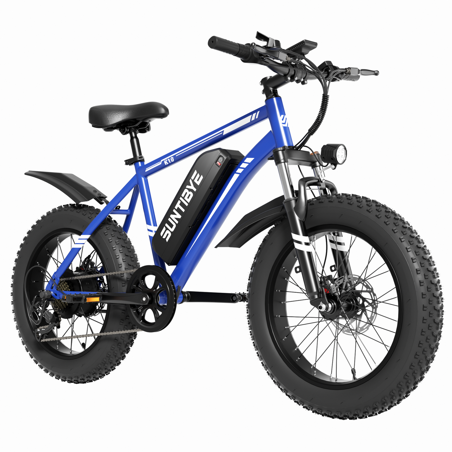 SUNTIBYE Electric Bike for Teens & Adults, 20" Fat Tire Mountain Bike, 48V 15Ah, 1000W Motor, UL2849, Blue