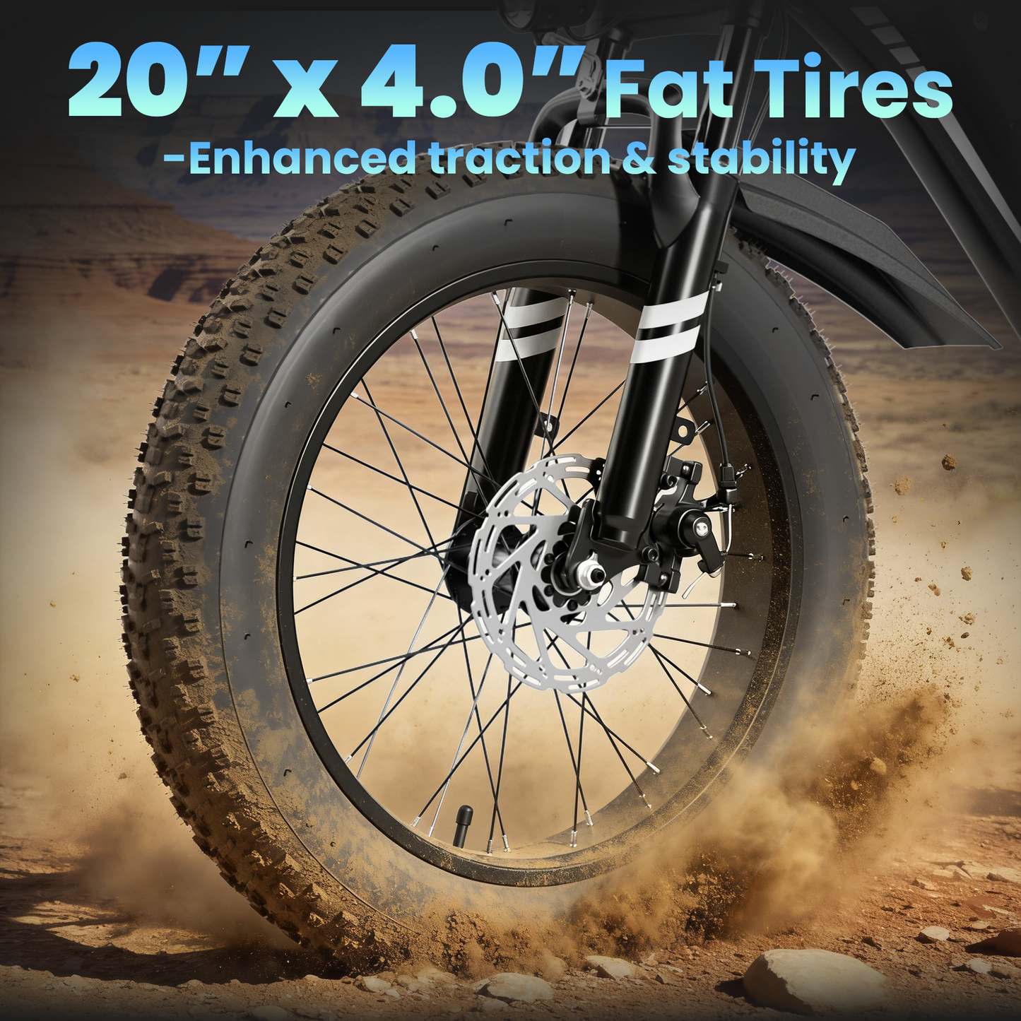 SUNTIBYE Electric Bike for Teens & Adults, 20" Fat Tire Mountain Bike, 48V 15Ah, 1000W Motor, UL2849, Blue