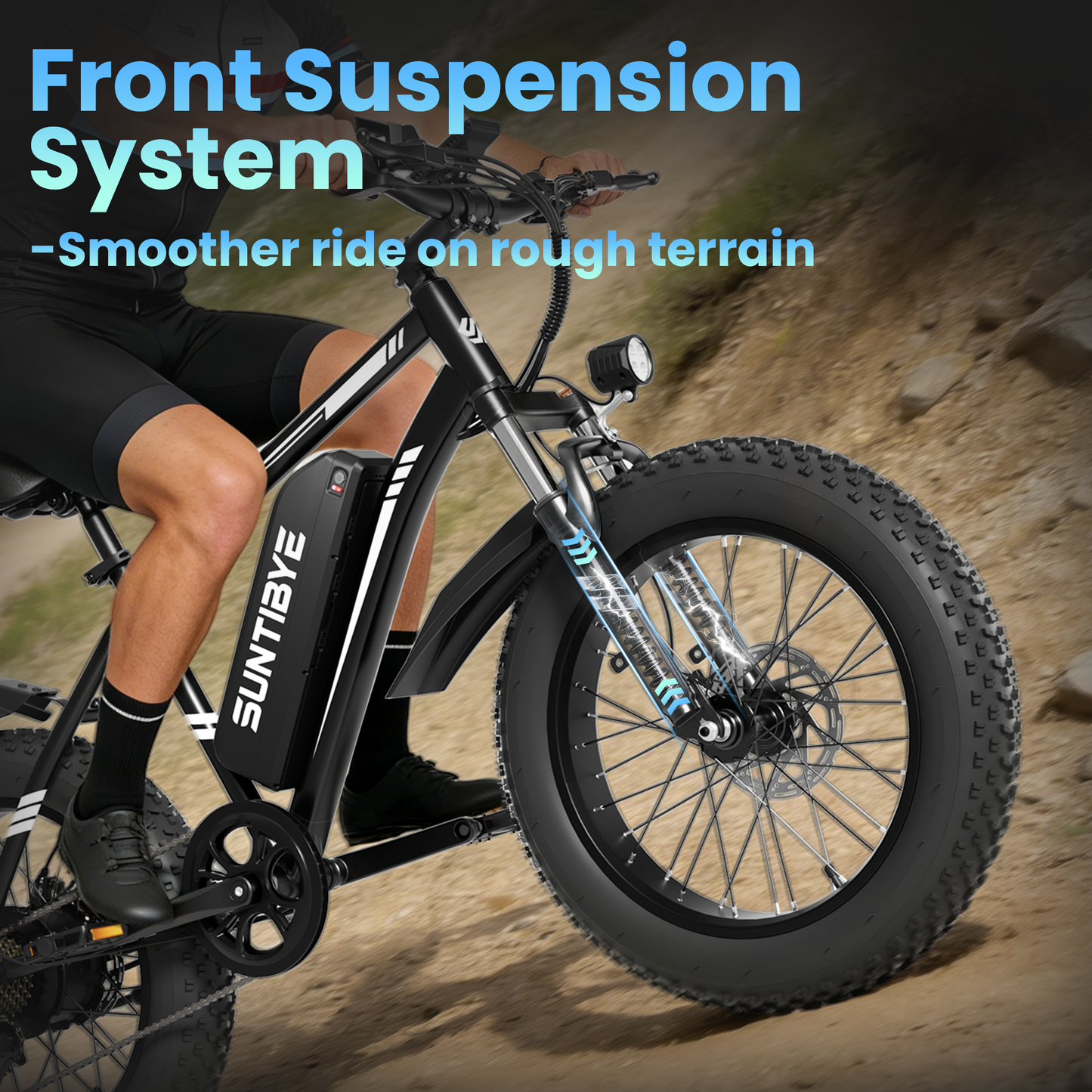 SUNTIBYE Electric Bike for Teens & Adults, 20" Fat Tire Mountain Bike, 48V 15Ah, 1000W Motor, UL2849, Blue