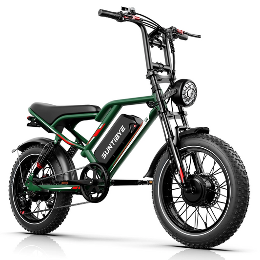 SUNTIBYE S8 Electric Bike, 3000W Dual Motor Ebike for Adults, 32mph / 75miles, 20" Fat Tire Mountain Bike,7-Speed 48V 25AH UL2849