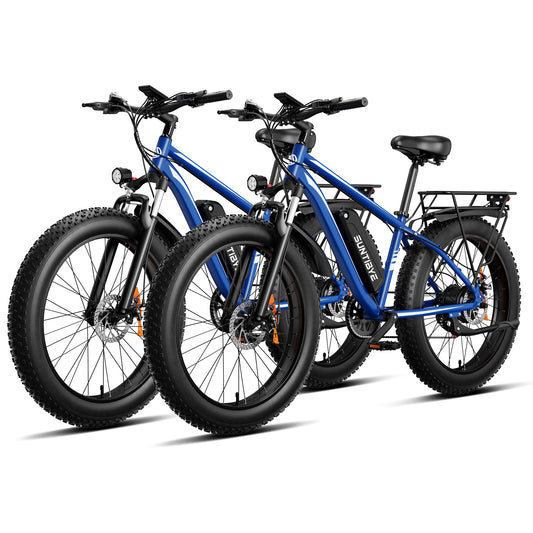 SUNTIBYE EB26 2PCS Electric Bike for Adult 26”*4 Fat tire, 1000W E-Mountain Bike 48V 15AH UL2849