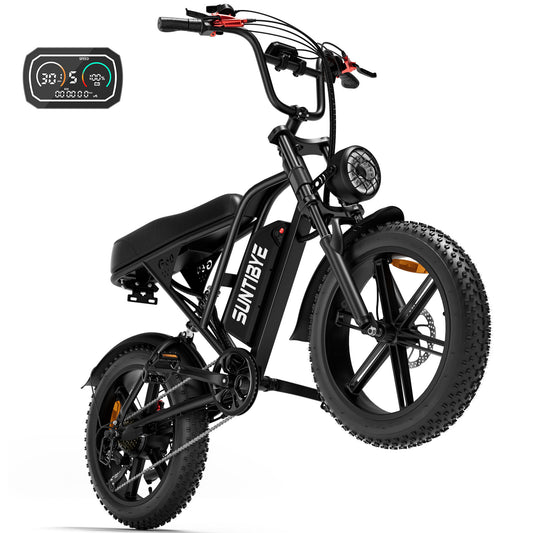 SUNTIBYE G60 Fat Tire Electric Mountain Bike for Adults 20", 1500W 7-Speed Off-road Ebike, 30MPH & 70Miles, 48V 20Ah UL2849