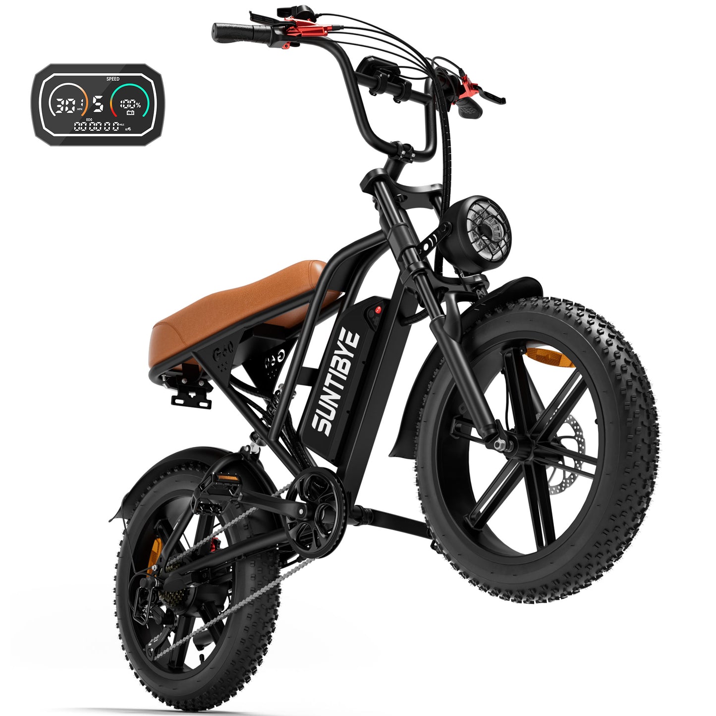 SUNTIBYE G60 Fat Tire Electric Mountain Bike for Adults 20", 1500W 7-Speed Off-road Ebike, 30MPH & 70Miles, 48V 20Ah UL2849