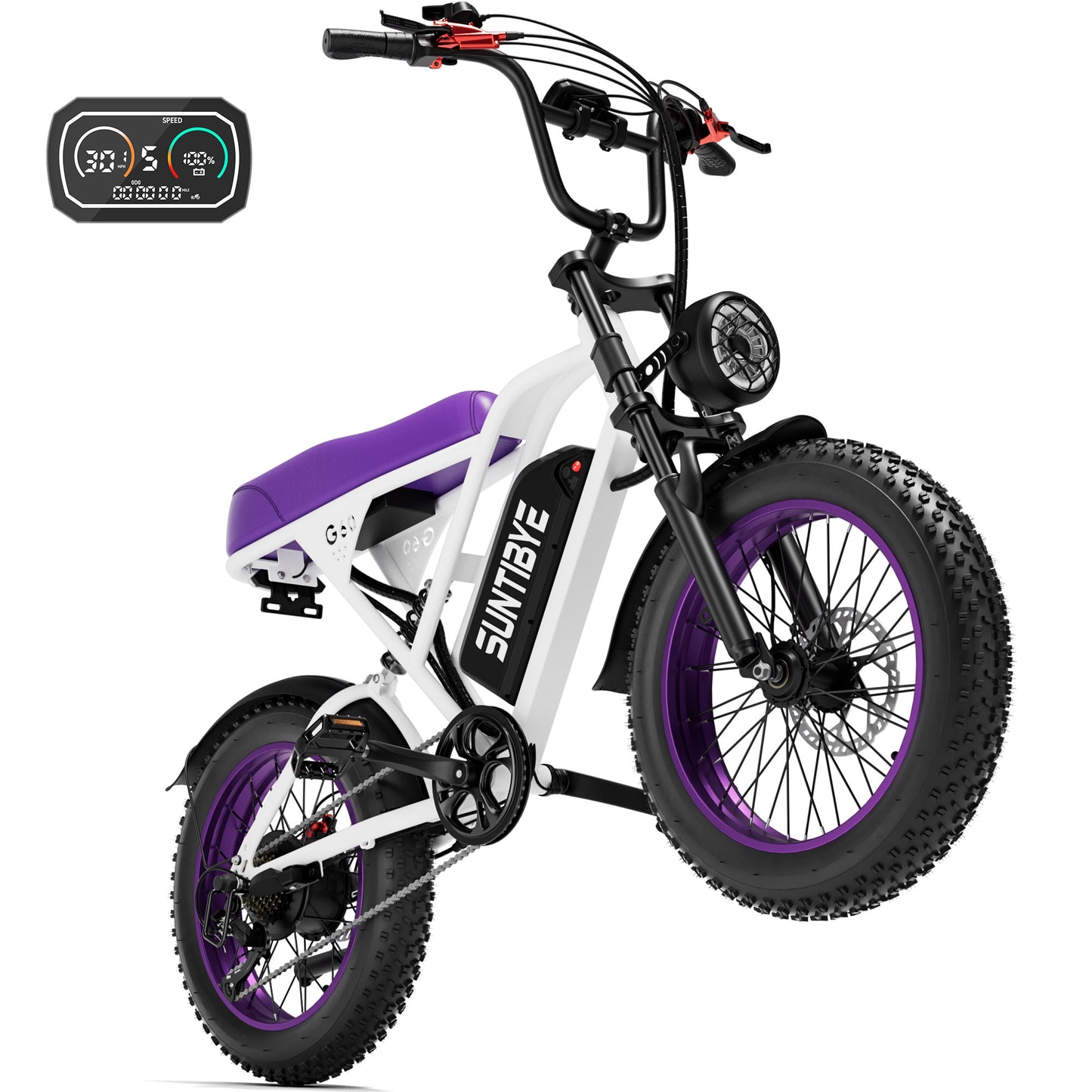 SUNTIBYE G60 Fat Tire Electric Mountain Bike for Adults 20", 1500W 7-Speed Off-road Ebike, 30MPH & 70Miles, 48V 20Ah UL2849